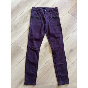 Sanctuary Denim Women's Purple Skinny Jeans Moto Zip Pockets Size 26